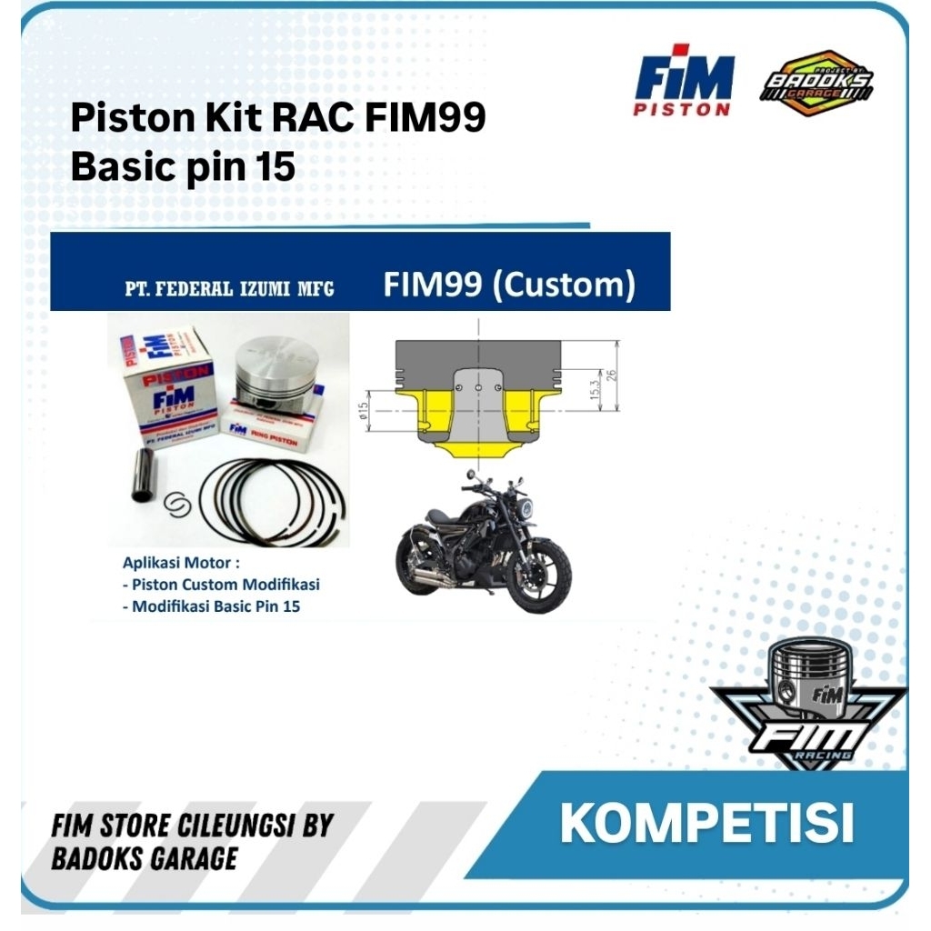 Piston Fim99 Kompetisi Mentah Basic Pin15