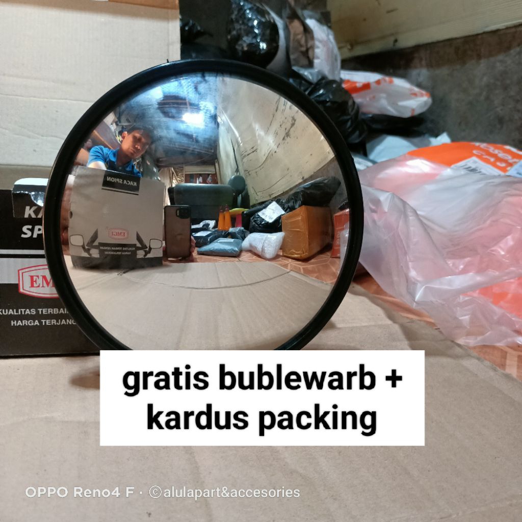 Spion bulat cembung 7inchi / diameter ±17,5cm merk EMGI tambahan mobil truk bus lohan fuso dll