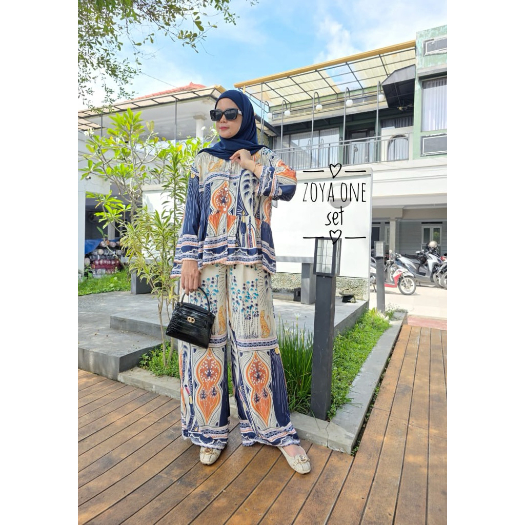 One set Rayon Viscose Zoya Celana Kulot