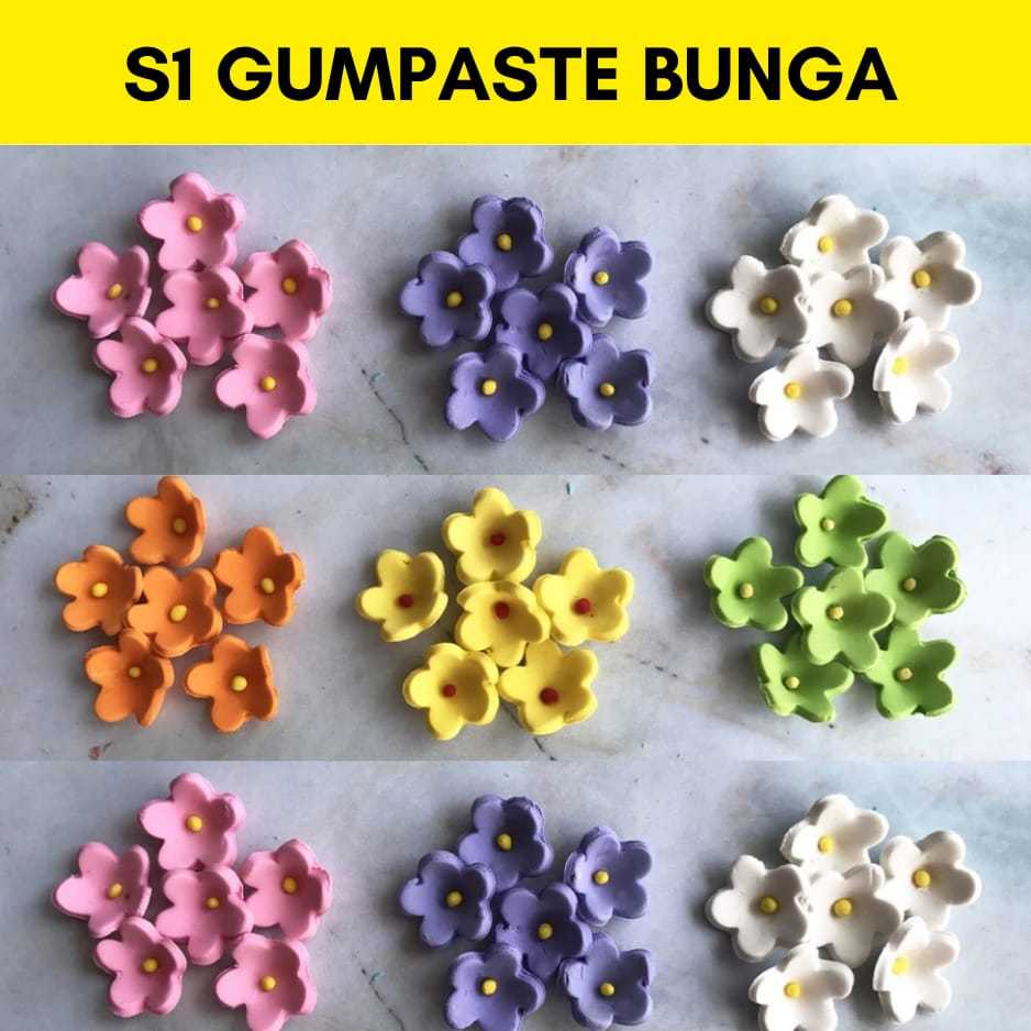 

S1 GUMPASTE BUNGA | EDIBLE FLOWER DECORATION SET isi 20pcs