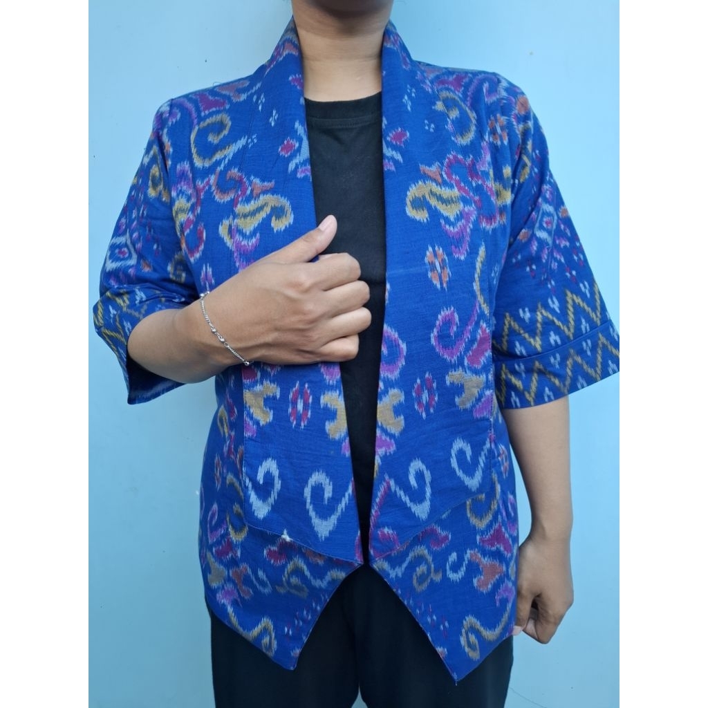 Crop Top Jas Tenun Endek - Jas Tenun Endek Formal Casual - Atasan Tenun Endek Bali