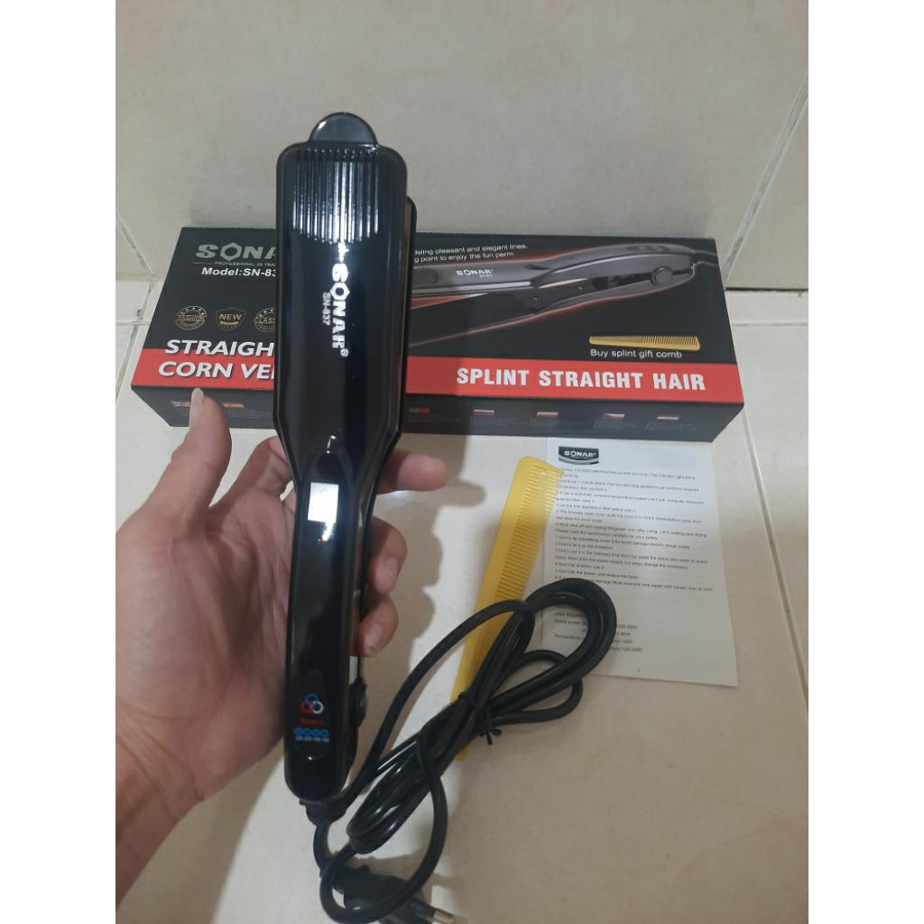 CATOK SONAR SN-837 / CATOK 2IN1 CATOKAN PLAT LURUS FREE SISIR / Alat Catok Rambut Sonar