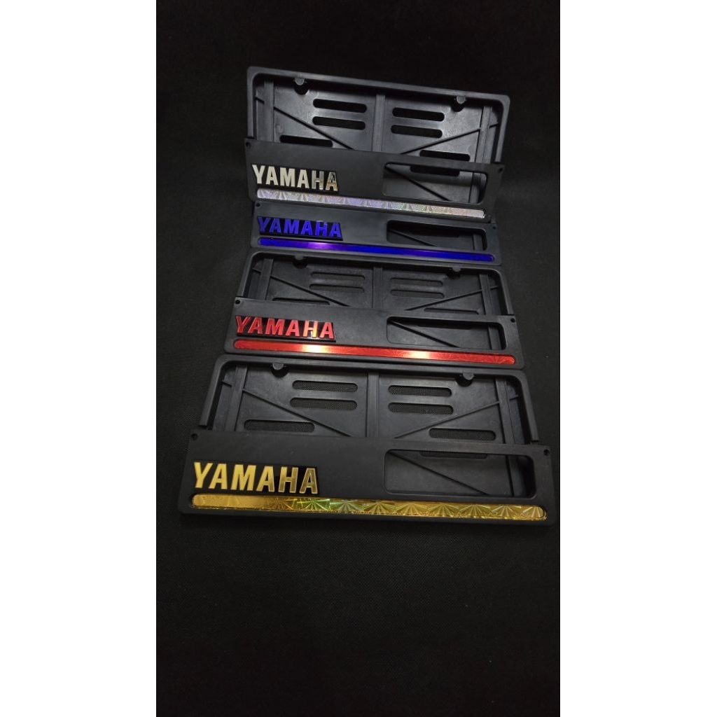 Dudukan Plat Nomor Motor List Nyala + Emblem Akrilik Yamaha