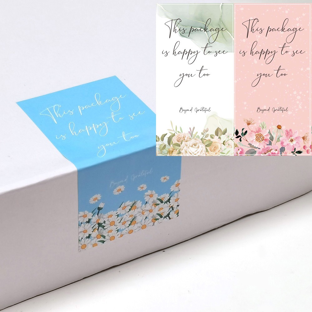 

(1 Lembar= 2 Pcs) Sticker Packaging This Package is Happy to See You/ Sticker estetik packaging gift souvenir kado/ Sticker kemasan packaging jualan online