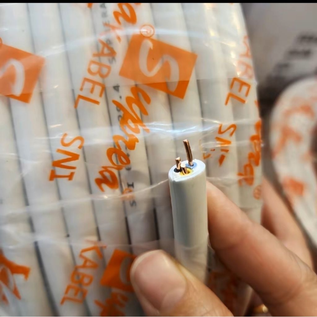 NYM KABEL instalasi PUTIH KAWAT TEMBAGA ISI 2 suprera 50 METER CABLE  listrik 50 meter rol kabel gul