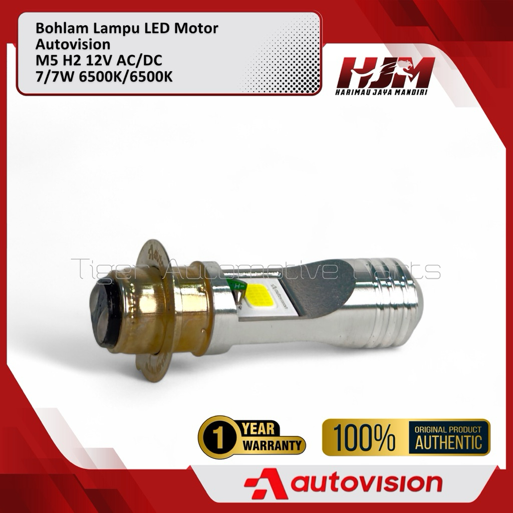 RB Bohlam Lampu Motor LED M5 H2 H6 T19 9-85V AC/DC 7/7W 6500K Kaki 1 AUTOVISION Original