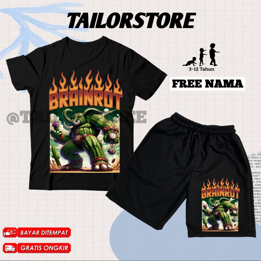 (BISA COD) Setelan Fashion Kaos Anak Laki-Laki/Perempuan Baju Anak Celana Pendek Anak  Distro Anomal