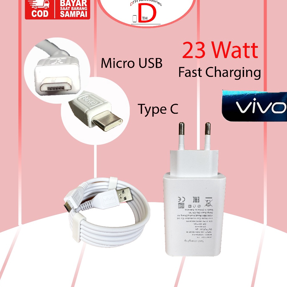 KODE H18R Charger Vivo Original 23 Watt Garansi 1 Bulan cas  1 menit naik 1 Y1 Y3 Y12 Y15 Y17 Y18 Y1