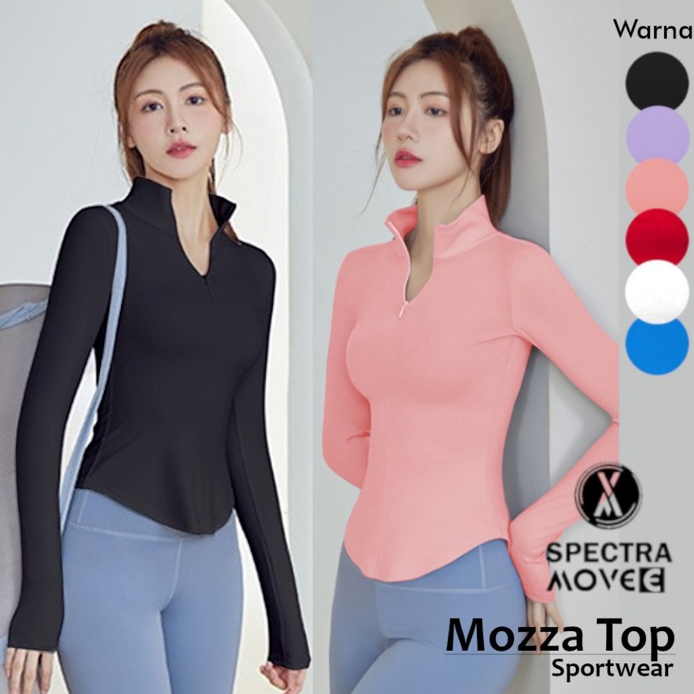 KODE Q35G Baju Olahraga Wanita MOZZA TOP Baju Senam Kaos Sport Atasan Gym Wanita Kaos Aerobic Baju Z