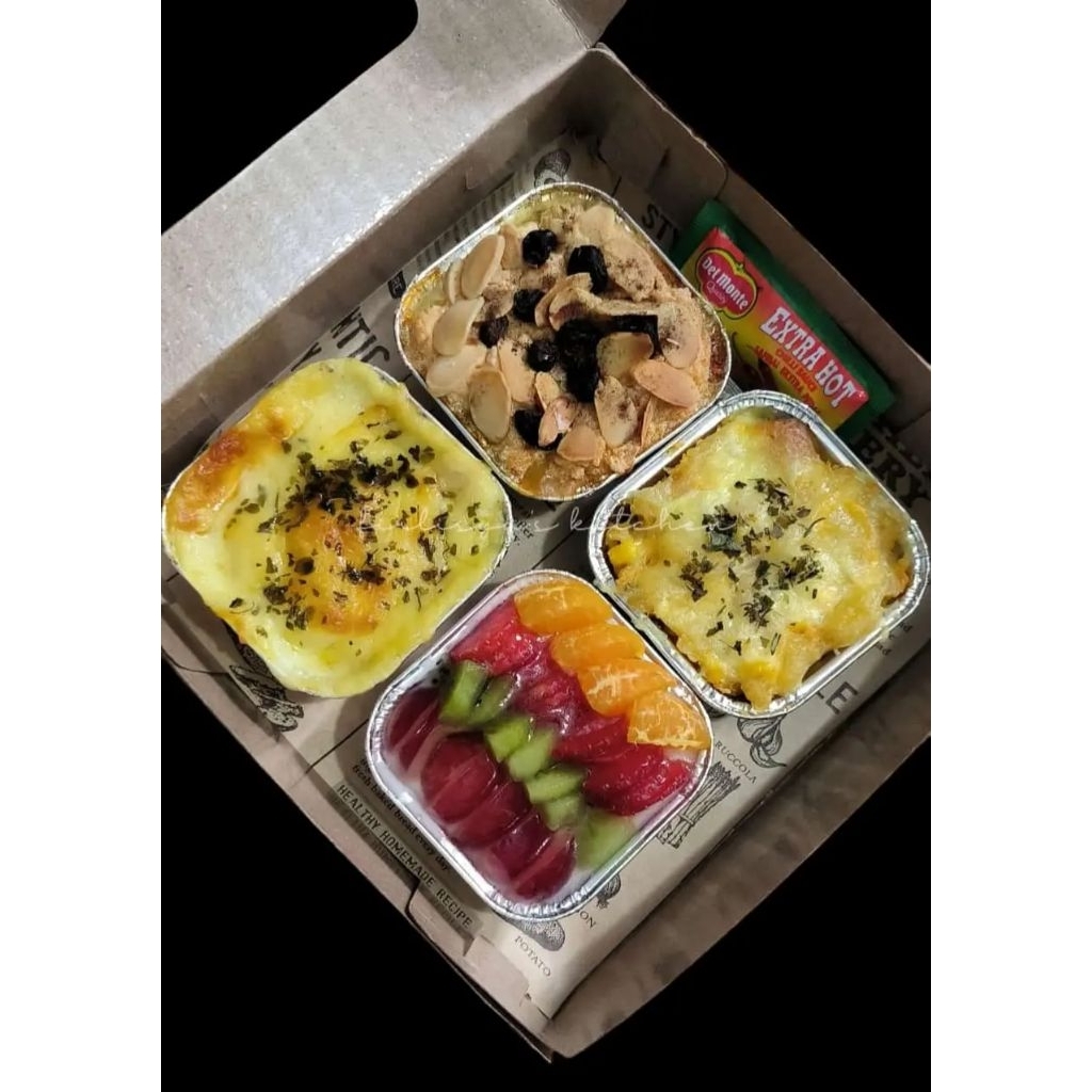 

Dessert klappertaart, potato Brulee, Mac schotel, puding buah