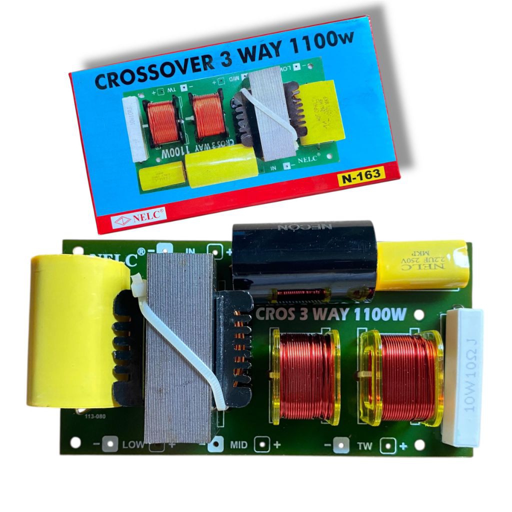 CROSSOVER 3 WAY TWEETER MIDLE WOOFER SUBWOOFER BAS 1100W N163 NELC CROSOVER NELC TWETER MIDDLE MIDEL