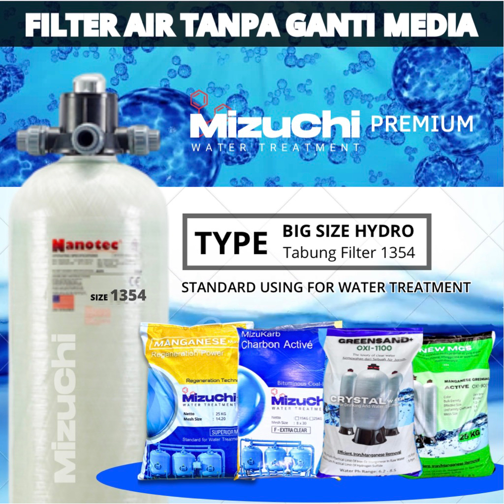 Filter Air Sumur Bor Keruh Bau - Tabung FRP 1354 (Besi, Karat, Berminyak, Bau)