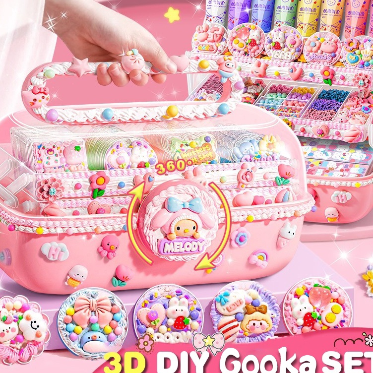 

KODE D37Z 885pcs DIY Gantungan Kunci Akrilik Set DIY Keychain Set Kartu Stiker luca Kotak Guka Cream Gum Kartun Mainan Anak Perempuan Hadiah Ulang Tahun