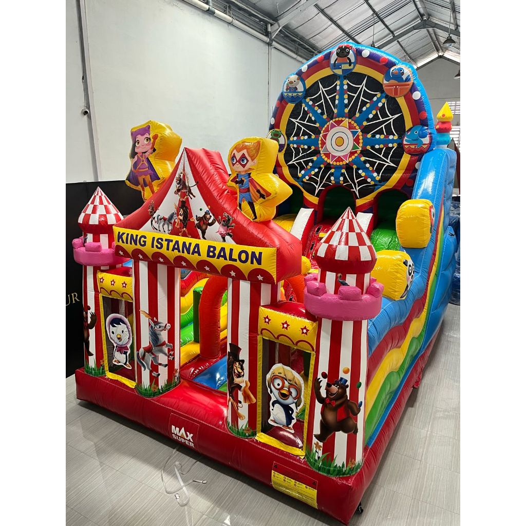 Istana Balon | Rumah Balon Bompes merk MAX SUPER 4x6 lengkap blower