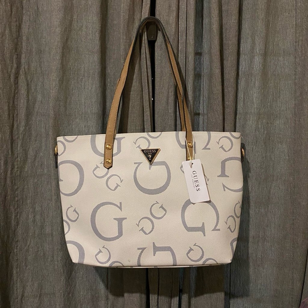 Tas GUESS Kulit Oscar Halus Cream Preloved