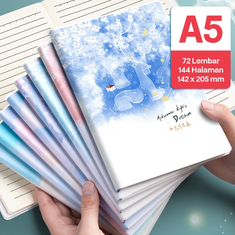 

Buku Notebook A5 Sampul Eva Waterproof Tebal Halaman Bergaris 72 Lembar SBRA572