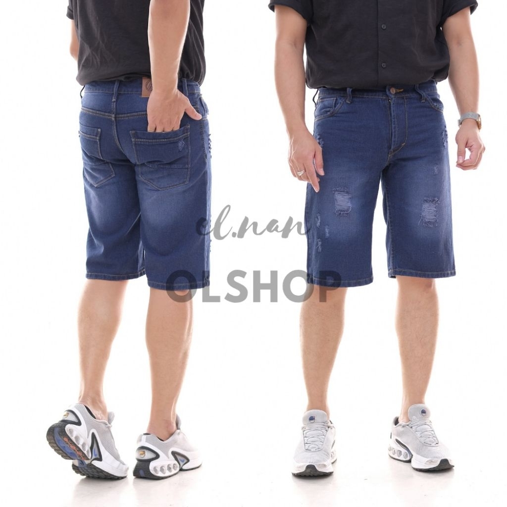 DISKON JEANS SOBEK COWOK-RIPPED JEANS WISKER-CELANA JEANS STANDAR LAKI-LAKI JUMBO KEREN-CELANA JEANS