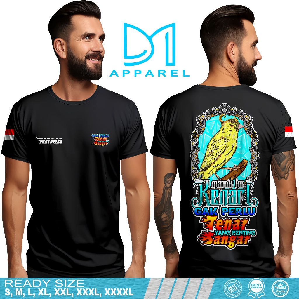 Kaos Burung Kenari Indonesia Bahan Adem