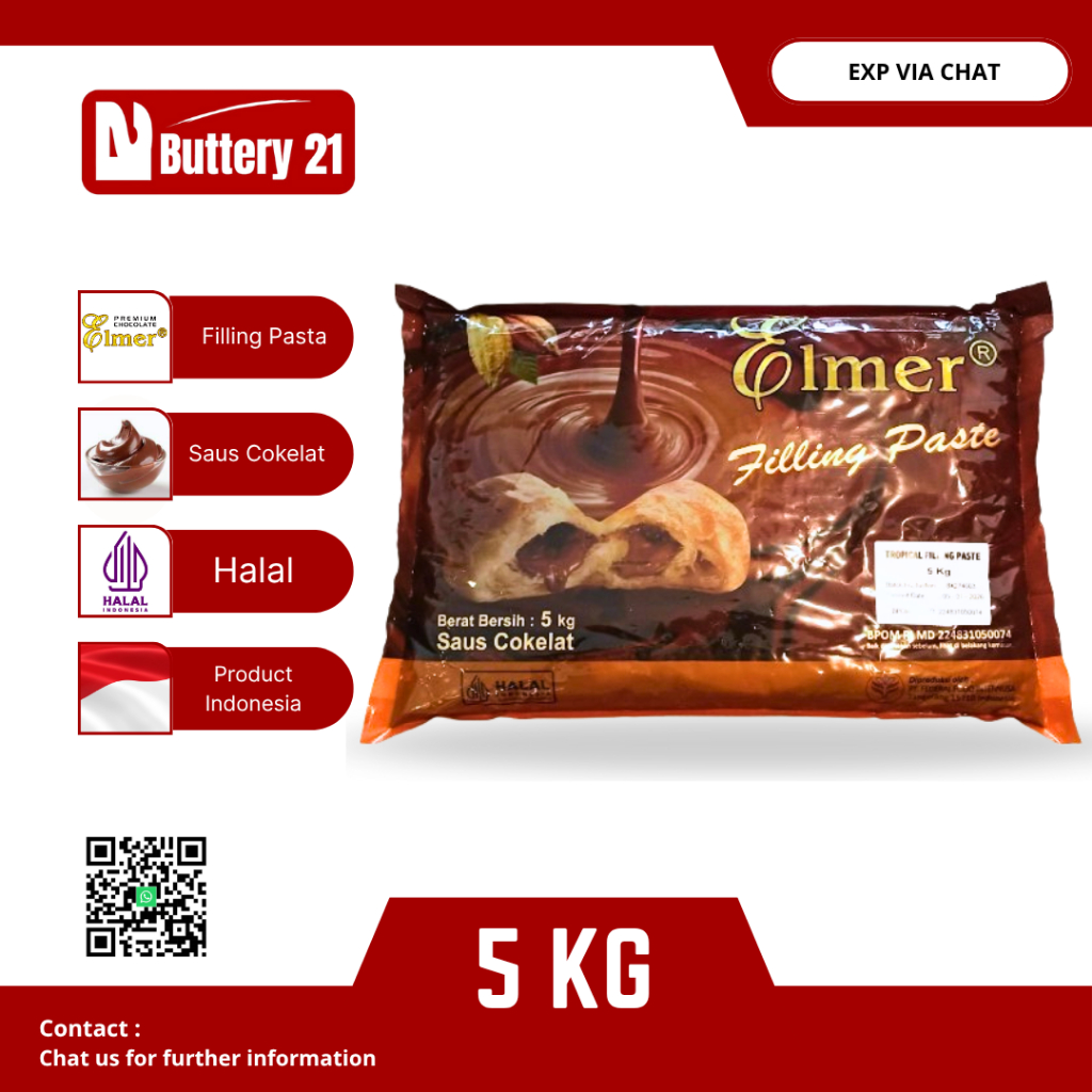 

ELMER FILLING PASTE 5 KG/SAUS COKELAT/TROPICAL FILLING PASTE/COKELAT FILLING