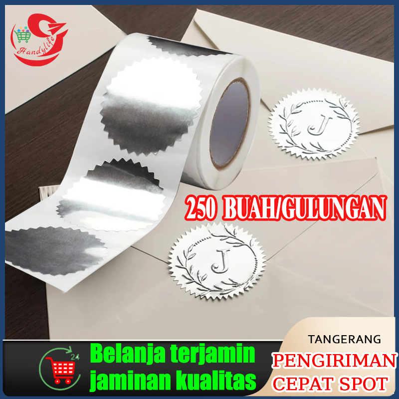 

250pcs Sticker Logo Emboss Emas Perak Stempel Embos Dekorasi Sticker Sertifikat Emboss Sticker
