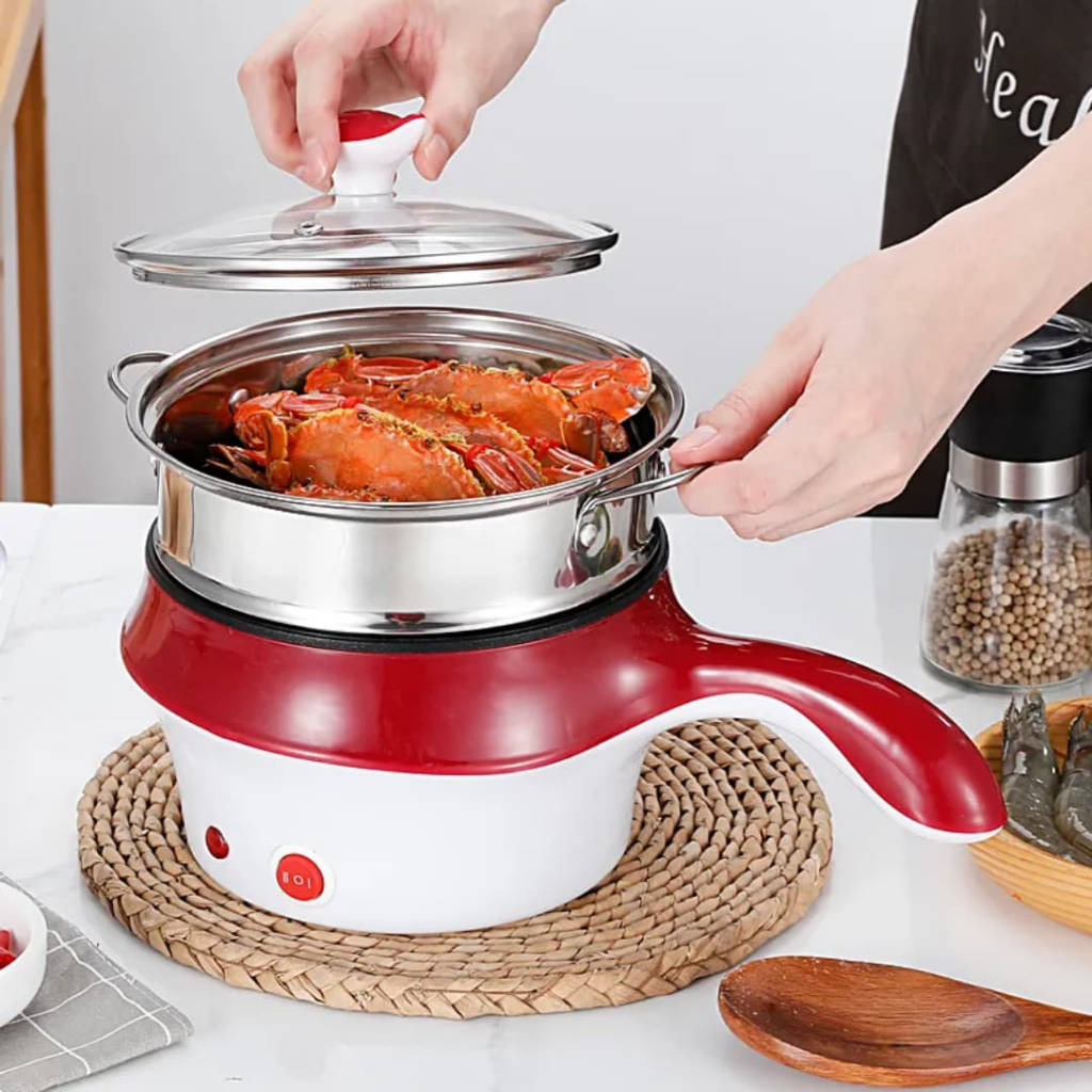 Panci Kukus Panci Listrik Serbaguna Multifungsi Panci Portable Listrik