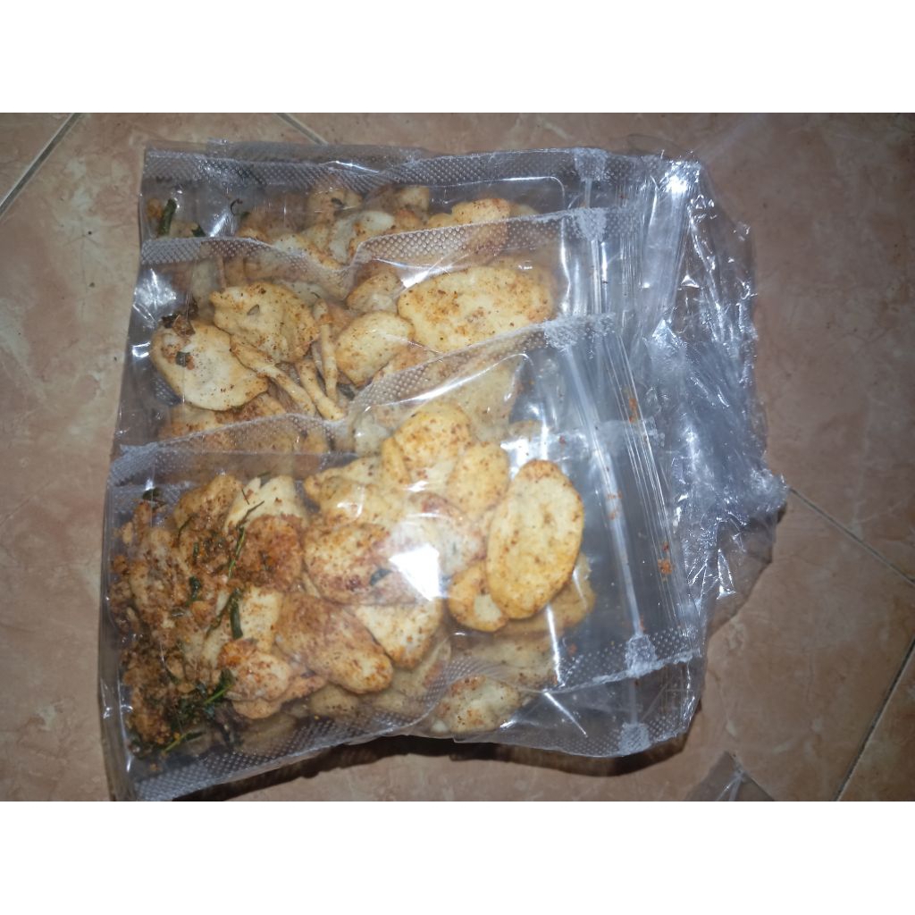 

kripik otak-otak pedas gurih dan original gurih daun jeruk