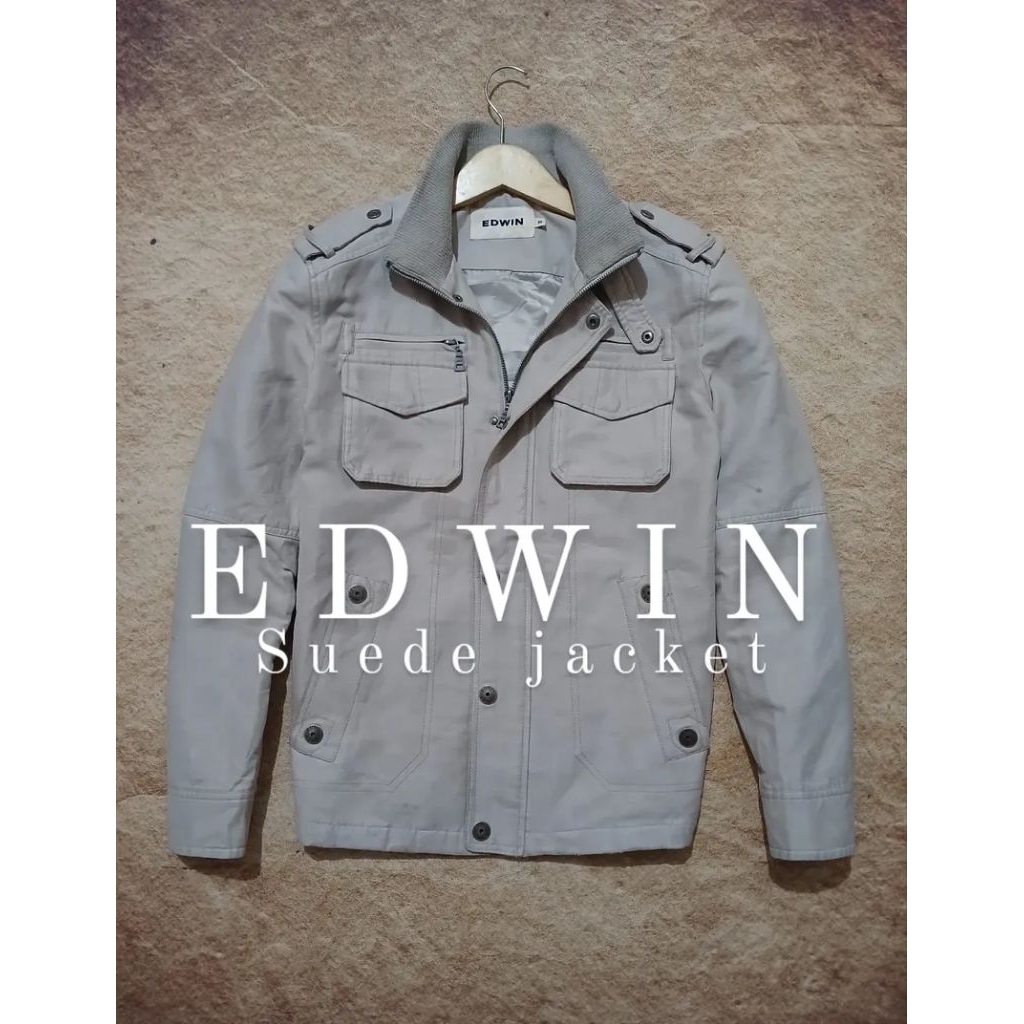 jaket EDWIN bahan suede lembut bekas second preloved