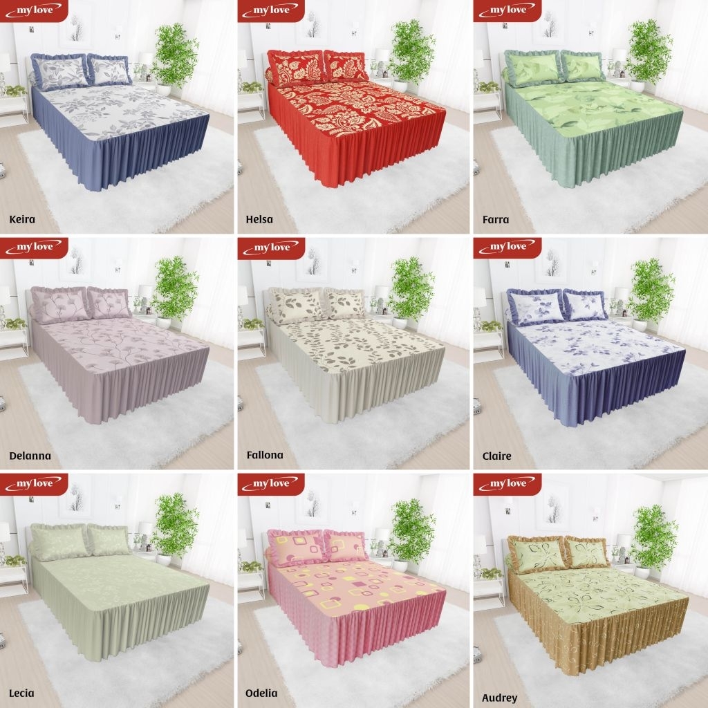 Sprei Rumbai 180x200 All New My Love (Panjang Rumbay 50 cm) / Seprai Renda