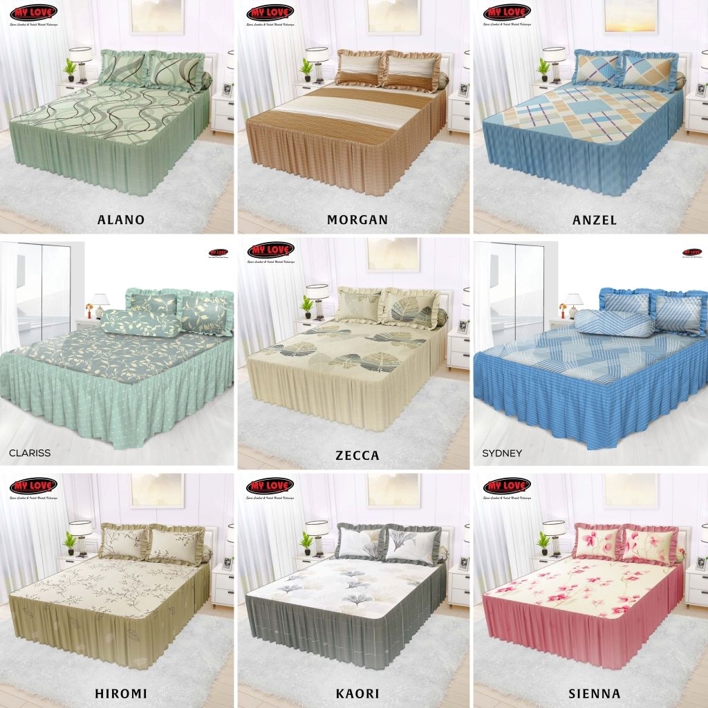 Sprei Rumbai 160x200 All New My Love (Panjang Rumbay 50 cm) / Seprai Renda