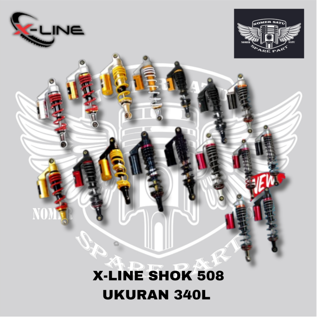 XLINE SHOCK SKOK SHOCKBREAKER BELAKANG MOTOR BEBEK TABUNG ATAS VARIASI 508 UKURAN 340L ORIGINAL 100%