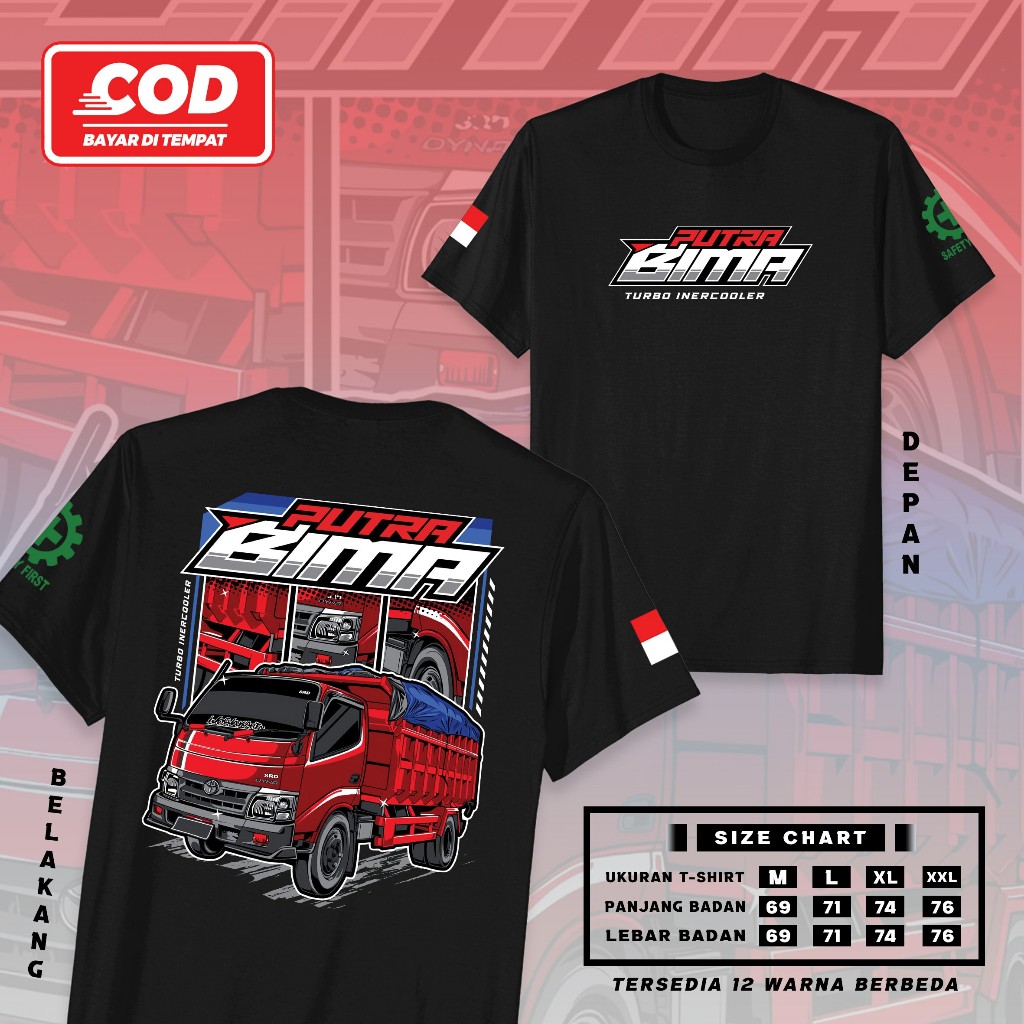 KAOS TRUK MANIA PUTRA BIMA BAJU MOBIL TRUCK CANTER TRUK OLENG KAOS DEWASA UNISEX