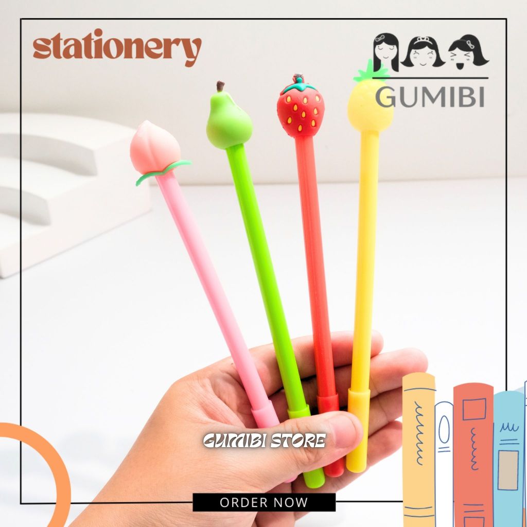 

PULPEN GEL KARAKTER BUAH STOBERI PIR NANAS PEACH ALAT TULIS LUCU SEKOLAH ANAK PULPEN FRUIT GEL PEN BOLPEN BONEKA FRUIT BUAH LUCU UNIK GUMIBI STORE