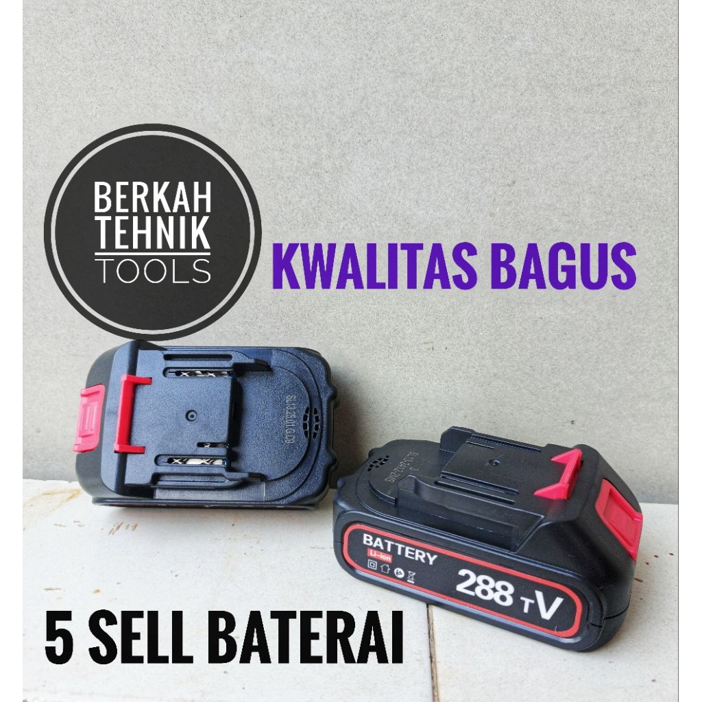 Shoporenku ... Ironhoof Baterai Bor Cordless 288V Batre Bor Impact Cas Mesin Bor Impact