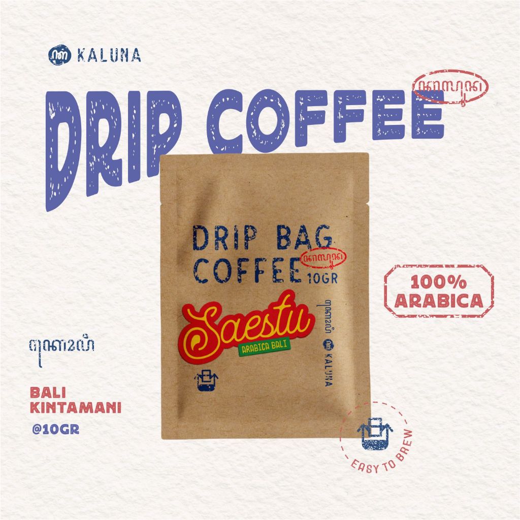 

Drip Bag Coffee 100% Arabika Bali Kintamani (Saestu) - Kaluna Kopi Filter Seduh Instan Tanpa Ampas