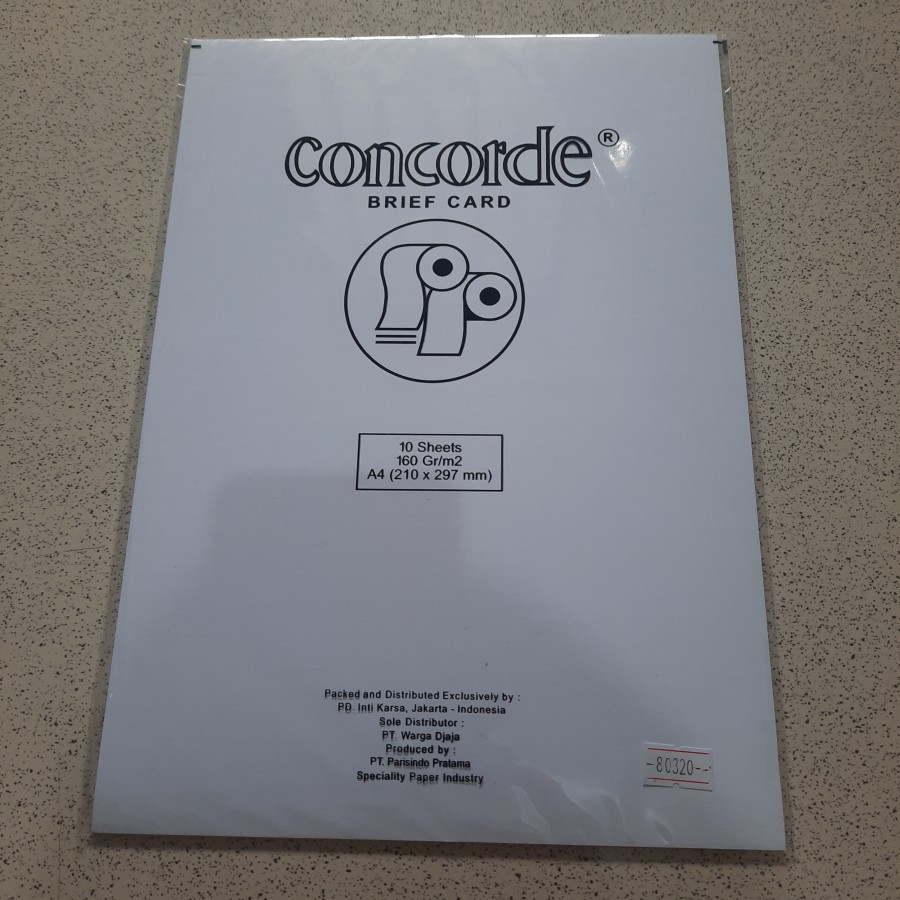 

Kertas Concorde A4 160Gr (10 Lembar) / Concord A4 160 Gr PUTIH