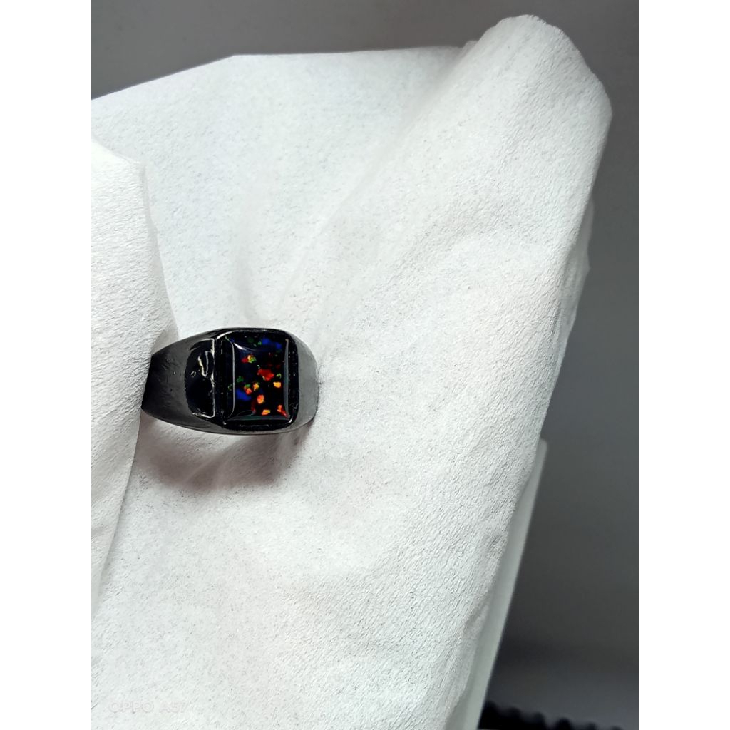 cincin black oval ring titanium hitam