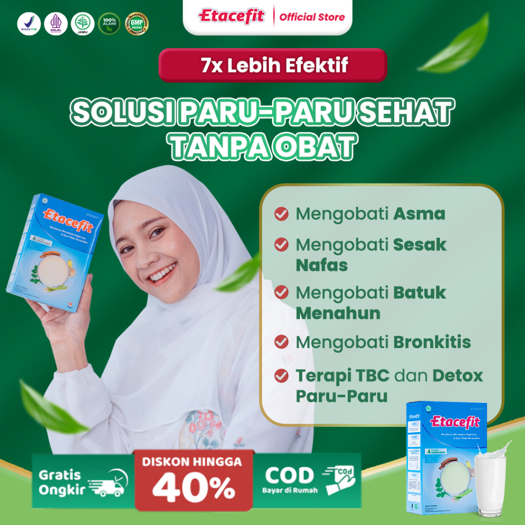 

ETACEFIT - Solusi Paru Paru dan Nafas Sehat - Susu Kambing Etawa Asli 100% Murni Original - 1 BOX
