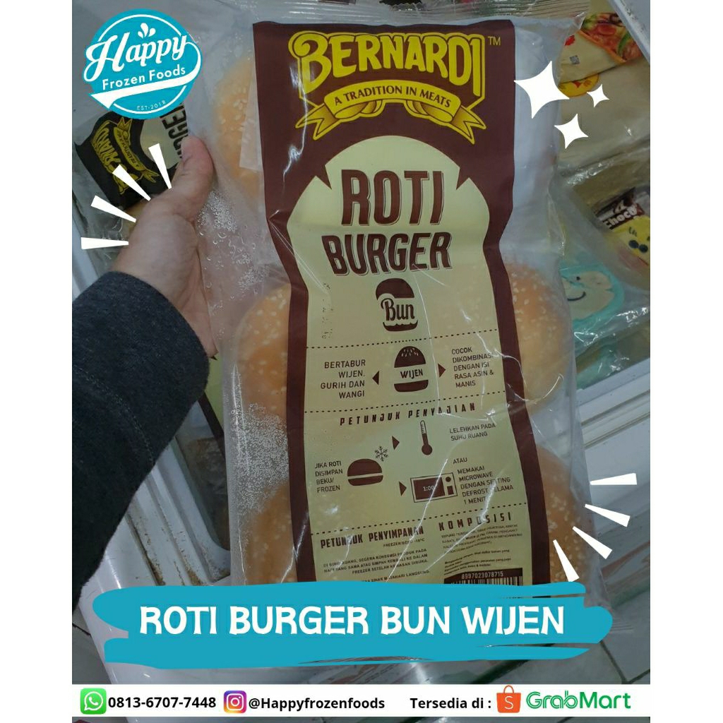 

ROTU BURGER BUN WIJEN ISI 6pcs | HAPPY FROZEN FOODS PALEMBANG