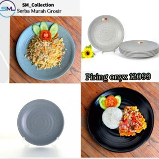 Piring Nasi Goreng/Piring Ceper Melamin/Wadah Nasi/Piring Lalapan/Perlengkapan Makan/Piring Onyx 120