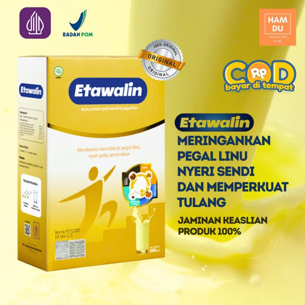 

ETAWALIN Susu Nyeri Sendi Tulang dan Asam Urat Box 200gr Original Asli