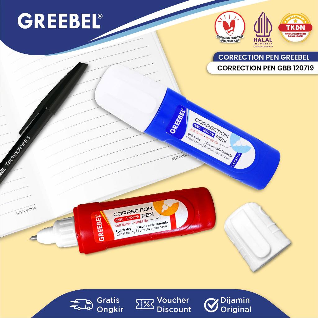 

GREEBEL Correction Pen Cair Tip Ex / GBC 120719 (PCS) Stipo Tip- Ex