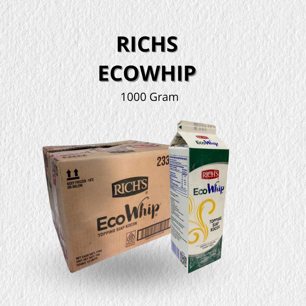 

Rich's EcoWhip Non Dairy 1kg ( Isi 6pack / 12pack )
