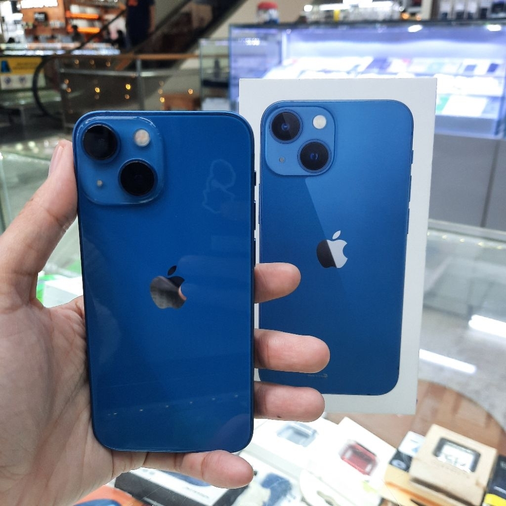 Iphone 13 Mini 128 GB - Blue - Bekas Garansi Resmi i Box - Second