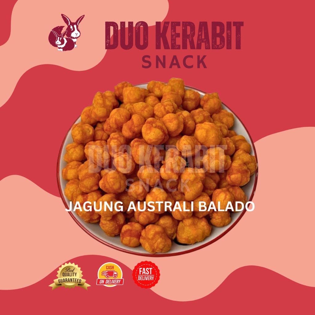 

Jagung Australia Duo Kerabit Snack Rasa Balado 250gram,500gram