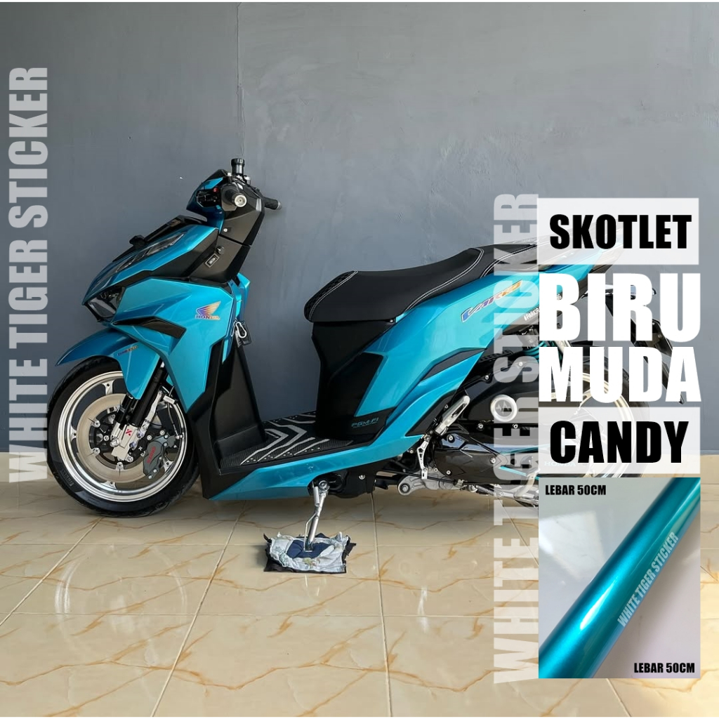 SKOTLET STICKER MOTOR BIRU MUDA CANDY SKOTLET BIRU CANDY SKOTLET RELAXA CANDY SKOTLET BIRU METALIK