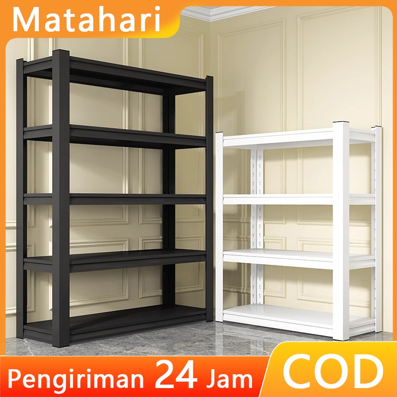 Rak serbaguna Rak serba besi 3-6 lapis Rak besi serbaguna Rak penyimpanan multifungsi Rak gudang Rak