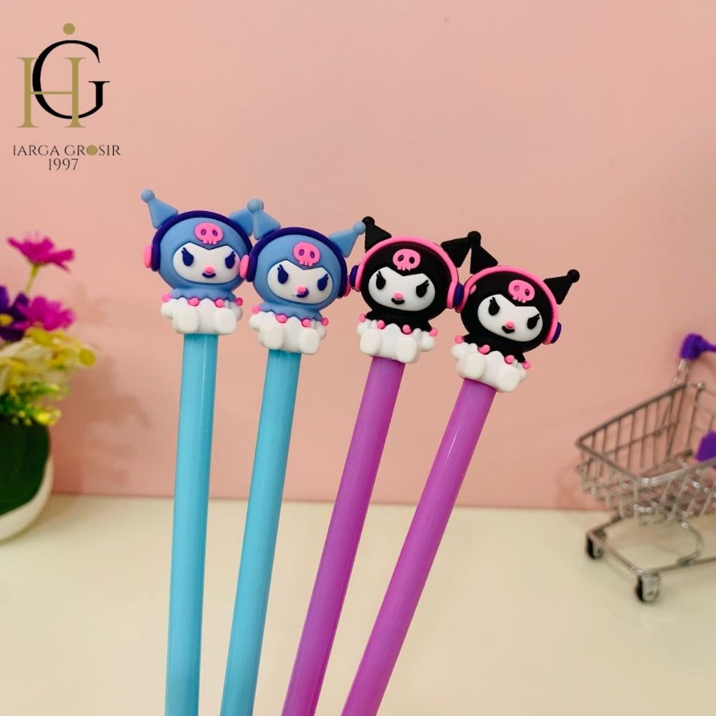 

1 PCS PULPEN GEL KARAKTER KUROMI HEADSET HALLOWEN PGK-1900 PEN LUCU