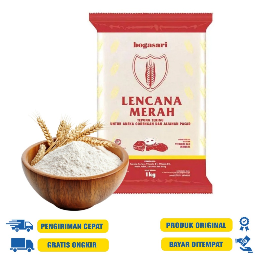 

Bogasari Lencana Merah Bening Tepung Terigu 1 KG