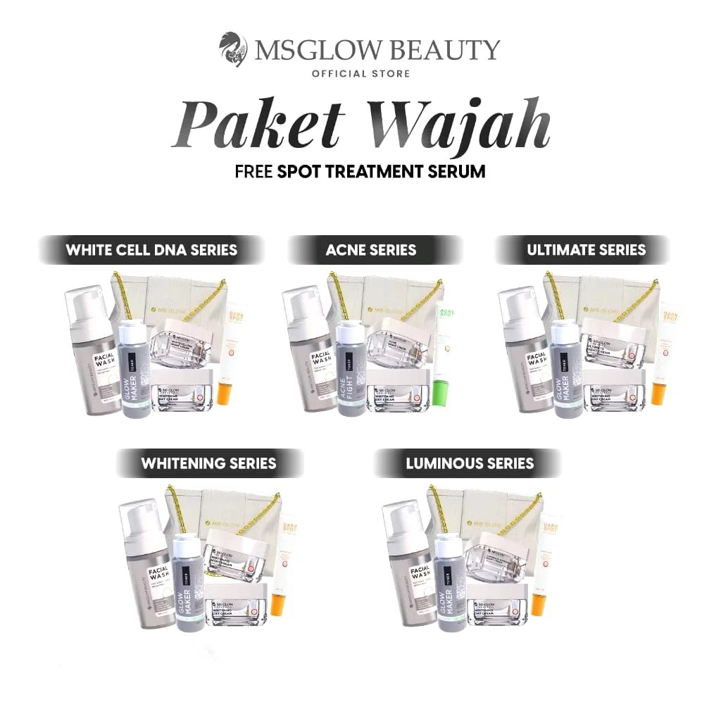 Skincare paket wajah MS glow 1paket isi 5
