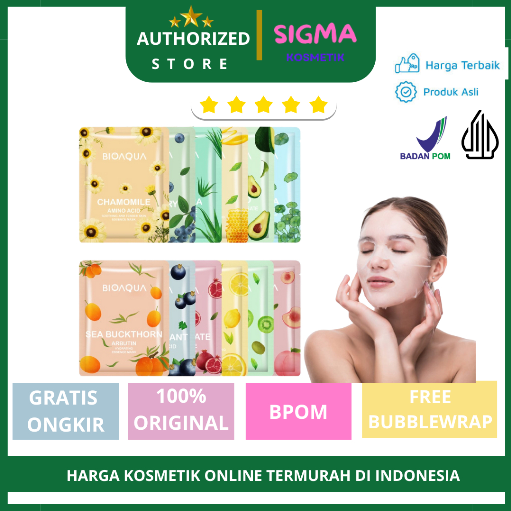 SIGMA KOSMETIK - BIOAQUA SHEET MASK / MASKER WAJAH MURAH / MASKER TISU